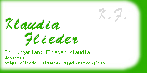 klaudia flieder business card